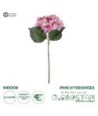 GloboStar® Artificial Garden PINK HYDRANGEA BRANCH 21140 Τεχνητό Διακοσμητικό Κλαδί έντονο Ροζ Ορτανσία Y47cm